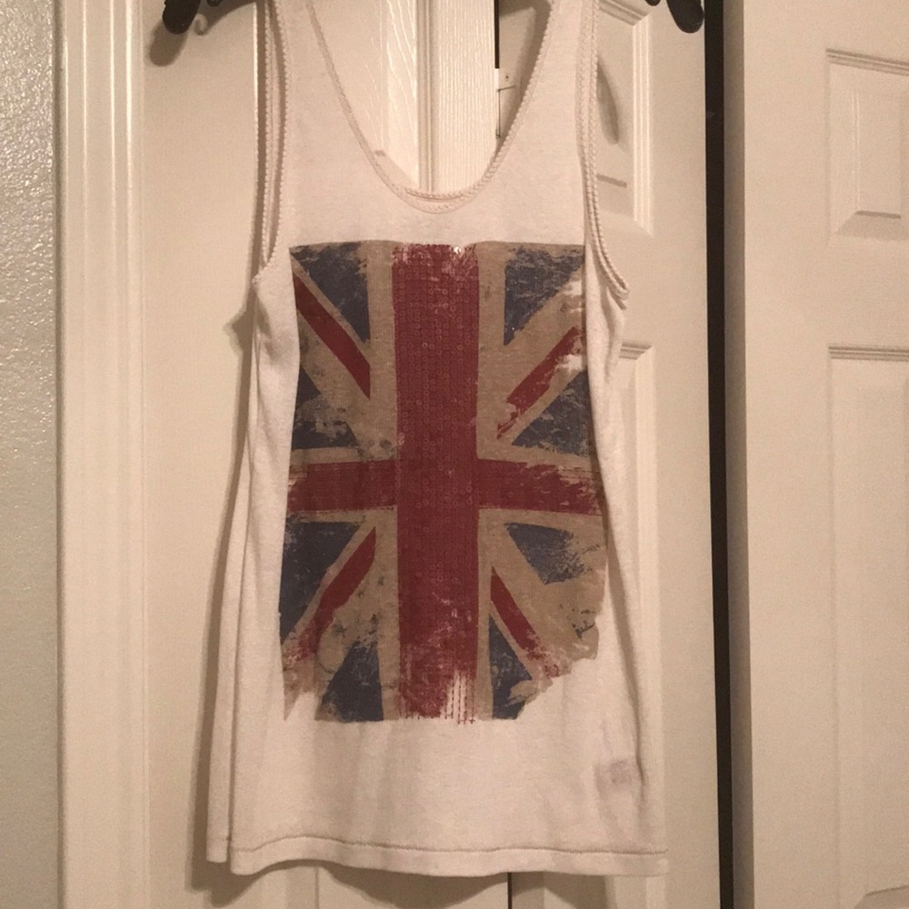 Sequin British Flag Tank Top
